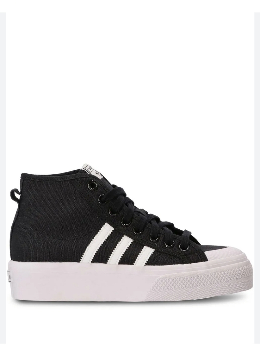 Adidas Nizza Platform Hi Top Sneakers Black White Size 7 Chunky Sole Casual